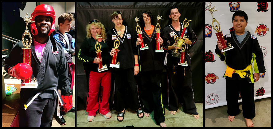 Tournament participants pose with trophies