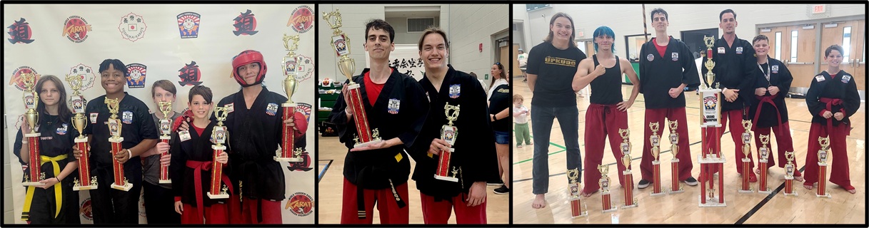 Competitors from tournament post with trophies